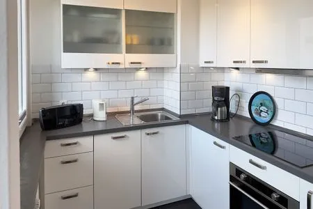 Küche der Ferienwohnung Anneliese in Wittdün auf Amrum Haus Nordenlicht Ferienwohnung "Kiek-an"