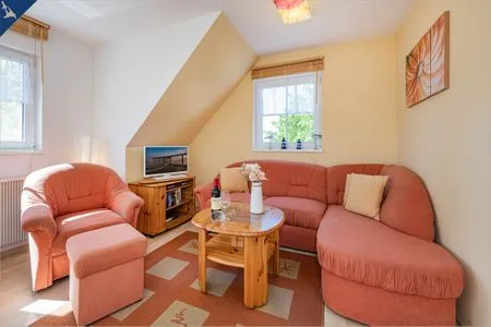 Wohnzimmer Ferienwohnung Strandliebe