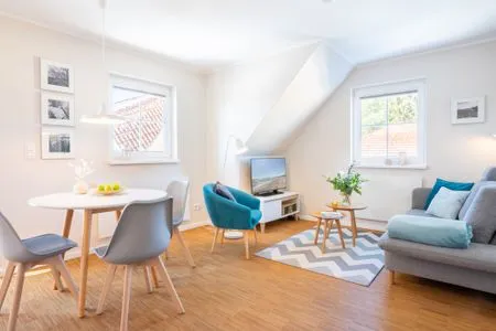 Wohnzimmer Ferienwohnung Strand 8