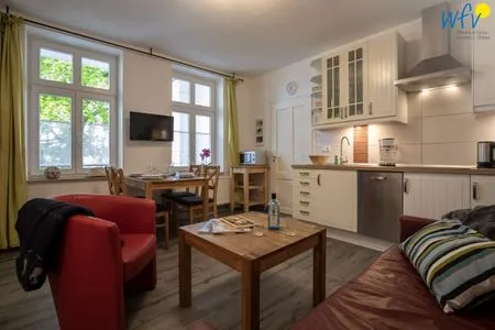 Wohnzimmer Villa Sanssouci Ferienwohnung Strandgut