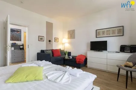 Wohnzimmer Villa Sanssouci Ferienwohnung Heckenrose