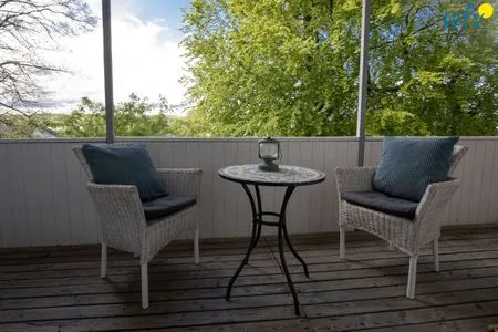 Aussicht auf den Balkon Villa Sanssouci Ferienwohnung Sandburg