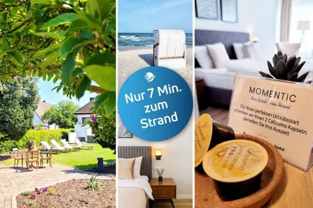 Modernes Appartement mit Momentic-Service Moderne Ferienwohnung mit Sonnenterrasse & Gartenblick - Strandnah und in ruhiger Lage - hoher Schlafkomfort