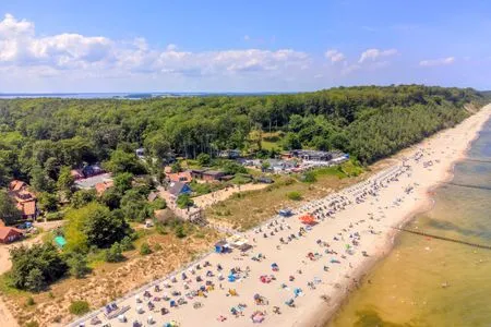 Vogelperspektive Dünenhäuser Ückeritz UnserUsedom.de FeWo ca.40qm mit Parkplatz, direkt am Strand. 6/1