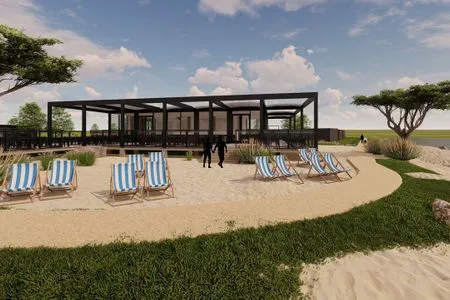 Enkhuizer Strand Chalet IJsselmeerstrand Erste Reihe mit Zaun Haus Nr. 204 Enkhuizen / IJsselmeer - 