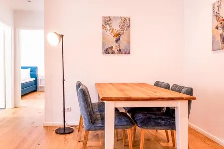 Ferienwohnung Inselzauber in Malchow Blick auf den Essbereich  Inselzauber