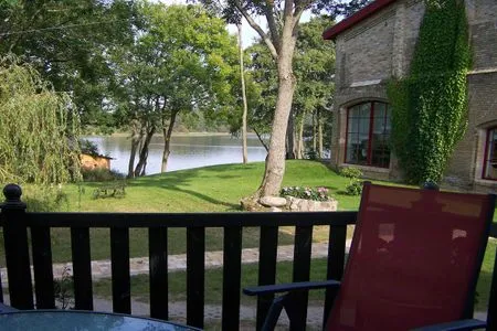 Ferienwohnung Graureiher Blick auf den Loppiner See  Graureiher