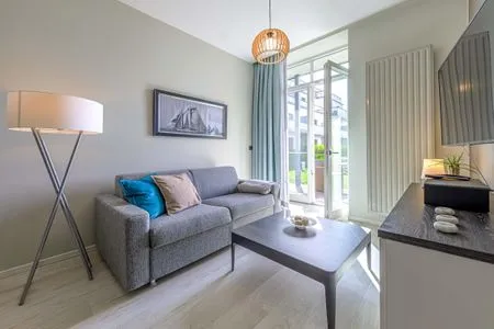 Ferienwohnung Sonnenblume Ostseebad Wustrow - gemütliches Wohnzimmer  Seerose