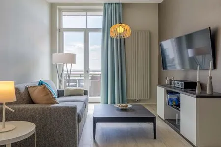 Ferienwohnung Sandwelle Ostseebad Wustrow ZweiWasser Alte Seefahrtschule Wohnzimmer  Sandwelle