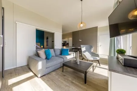 Ferienwohnung Wellenmeer Ostseebad Wustrow ZweiWasser Alte Seefahrtschule Wohnzimmer  Wellenmeer