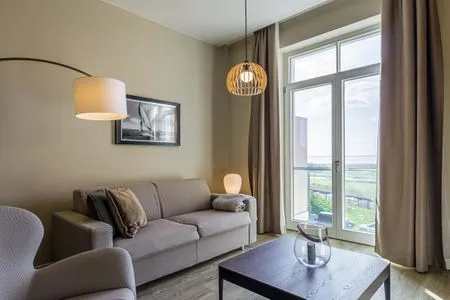 Ferienwohnung Ostseeglück Ostseebad Wustrow ZweiWasser Alte Seefahrtschule Wohnzimmer  Ostseeglück