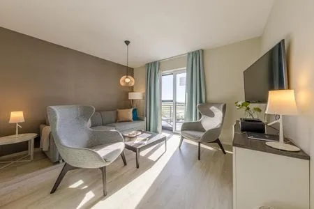 Ferienwohnung Boddenstern Ostseebad Wustrow ZweiWasser Alte Seefahrtschule Gemütliches Wohnzimmer  Boddenstern