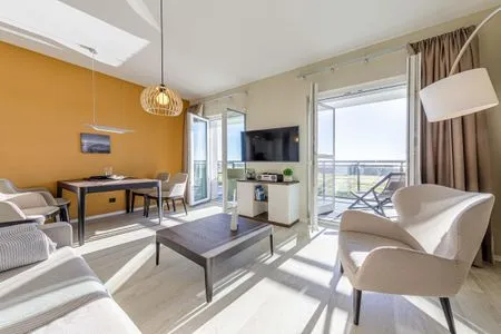 Ferienwohnung Dünenlounge Ostseebad Wustrow ZweiWasser Alte Seefahrtschule Großzügiger Wohnbereich  Dünenlounge