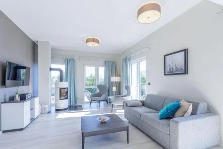 Ferienwohnung Rundblick Ostseebad Wustrow ZweiWasser Alte Seefahrtschule Großzügiges Wohnzimmer  Rundblick