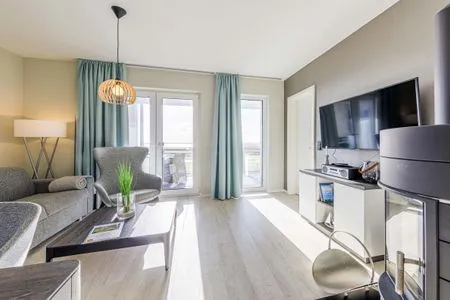 Ferienwohnung Stranddomizil Ostseebad Wustrow ZweiWasser Alte Seefahrtschule Gemütliches Wohnzimmer  Stranddomizil