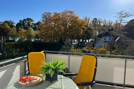 Balkon Ferienwohnung mit großem Balkon und Blick auf die Eckernförder Bucht