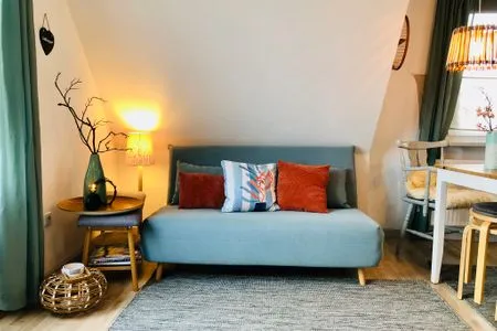 Wohnbereich mit Schlafcouch Nordlicht