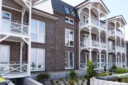 Nordansicht der Weißen Düne in Wittdün auf Amrum Haus *Weiße Düne* Ferienwohnung *Weiße Düne 7*