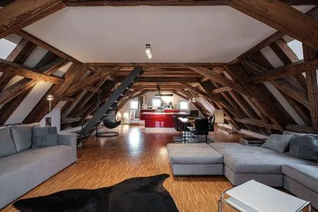 Wohnzimmer Ferienwohnung Loft am Schlossplatz