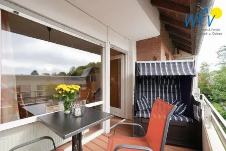 Balkon Haus Kiebitz Ferienwohnung Strandkörbchen