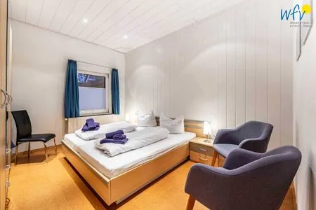 Schlafzimmer Huus an de Tune Ferienwohnung Kiwitt