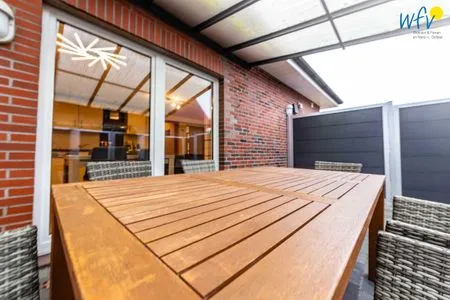 Terrasse Huus an de Tune Ferienwohnung Weepke
