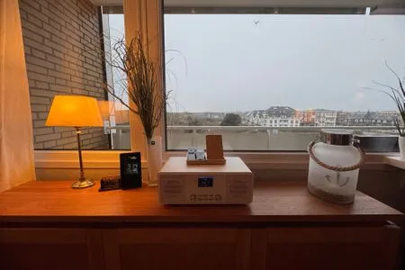 Wohnzimmer Ferienwohnung Brandenburgerstr. 11 - Dühne16 mit kleinem Meerblick