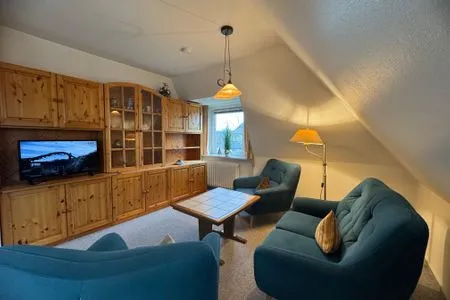 Wohnzimmer Ferienwohnung im DikWai Fewo B in Rantum