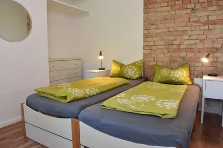 Schlafzimmer Romantische Wohnung Gleis 1 im historischen Bahnhof mit Terrasse