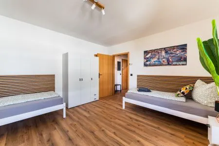 Schlafzimmer MonteurWohnung*DresdnerBlick*