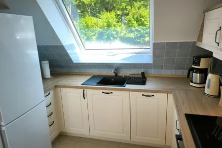 Küche / Küchenzeile Ferienwohnung in Göhren, strandnah, mit Balkon und Meerblick