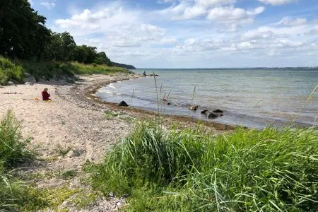 Naturstrand Mühlendamm (3km entfernt) Reetdachkate Fuchsgraben