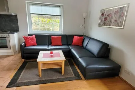 Wohnzimmer Fuhrmannshof Ferienwohnung Cassen