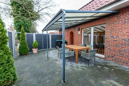 Terrasse Huus an de Tune Ferienwohnung Weepke