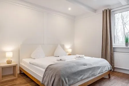 Schlafzimmer Ferienwohnung Pellwormer Küstenkind