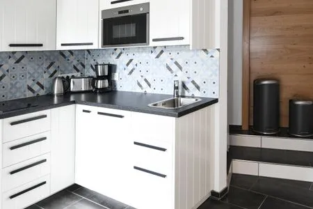 Küche / Küchenzeile Studio-Ferienwohnung 7a GOLDIGES ECK mit Terrasse