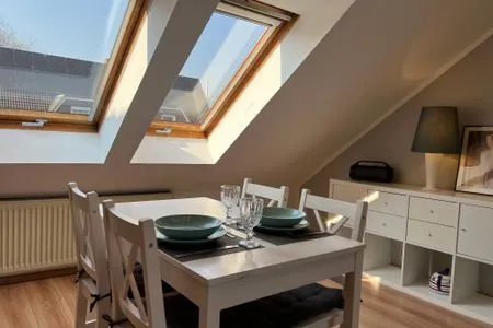 Wohnzimmer Moderne Ferienwohnung Tonne 1 in Eckernförde – nahe Strand und Stadtzentrum