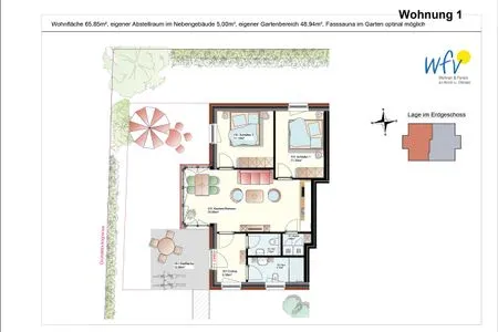 Grundriss Haus Christine Ferienwohnung Düünstuuv