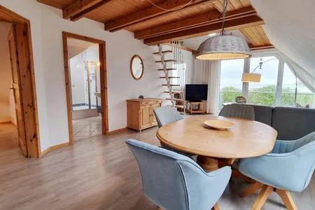 Wohnzimmer Ferienwohnung "Achtern Diek 4" 1. Reihe an der Ostseeküste