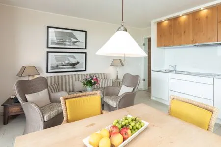 Wohnzimmer Ferienwohnung Friesenrose