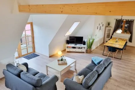 Wohnzimmer Ferienwohnung "Feldkieker" in Schwartbuck