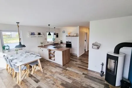 Wohnzimmer Schwedenhaushälfte "Küstenliebe" in Sehlendorf an der Ostsee