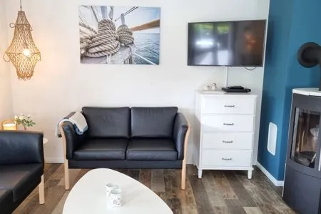 Wohnzimmer Schwedenhaushälfte "Lieblingsplatz" Sehlendorf an der Ostsee