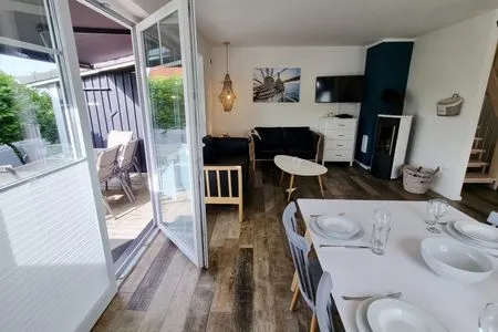 Wohnzimmer Schwedenhaushälfte "Lieblingsplatz" Sehlendorf an der Ostsee