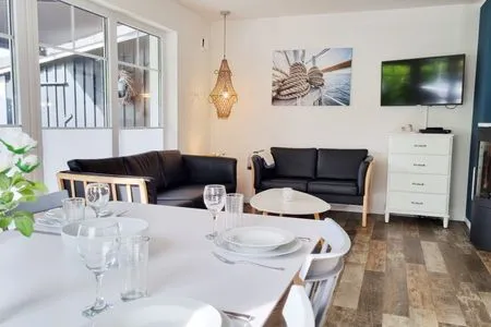Wohnzimmer Schwedenhaushälfte "Lieblingsplatz" Sehlendorf an der Ostsee