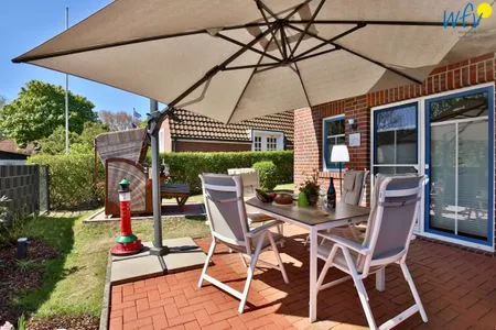 Terrasse Speicherhaus Ferienwohnung Deichnest