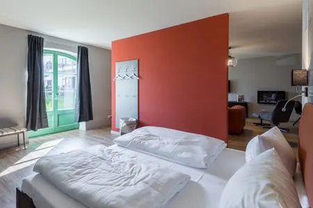 Ferienwohnung Wellenklang Blick vom Bett in den Raum  Wellenklang