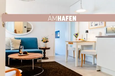 Wohnzimmer Ferienwohnung Am Hafen