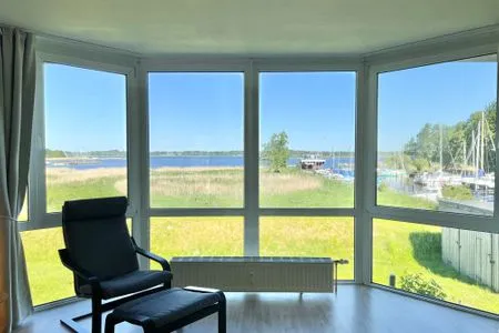 Wohnzimmer Moderne Ferienwohnung N°9 Stexwig mit Panorama Schleiblick