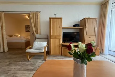 TV-Bereich Ferienwohnung im Haus Strandstr.22 Strandläufer 34
